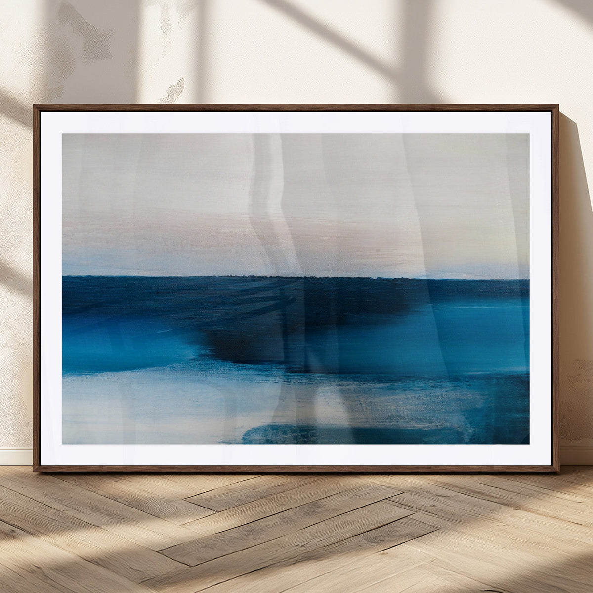 Dark Blue Abstract Wall Art Canvas Print