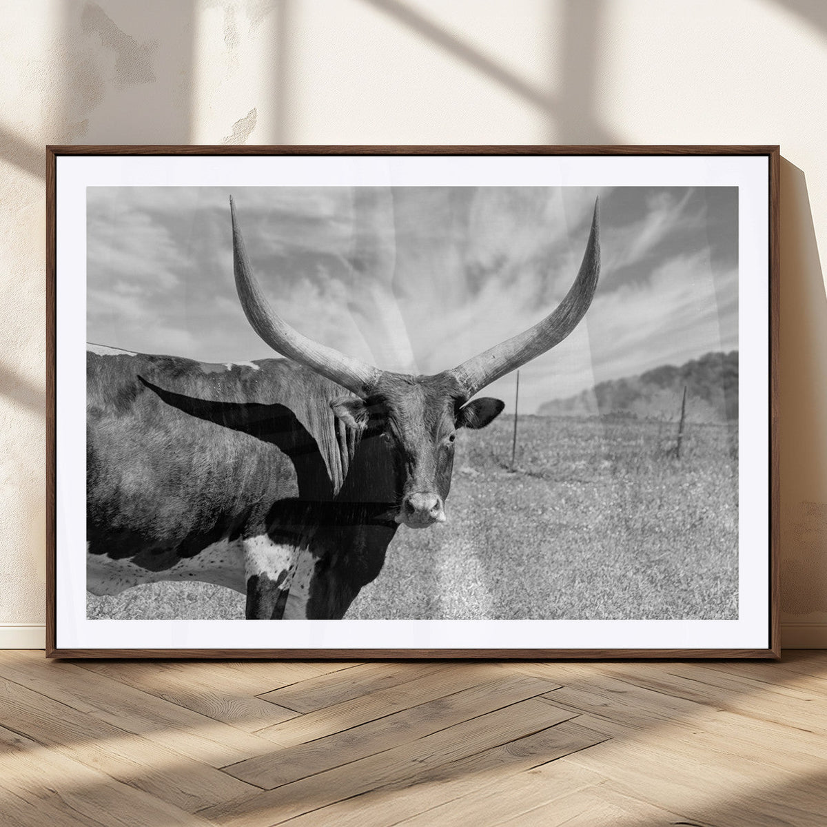 Cattle Wall Art Longhorn Cow Canvas Print