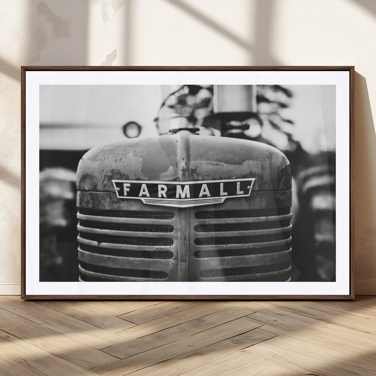Vintage Farmall Tractor Wall Art Canvas Print, Rustic