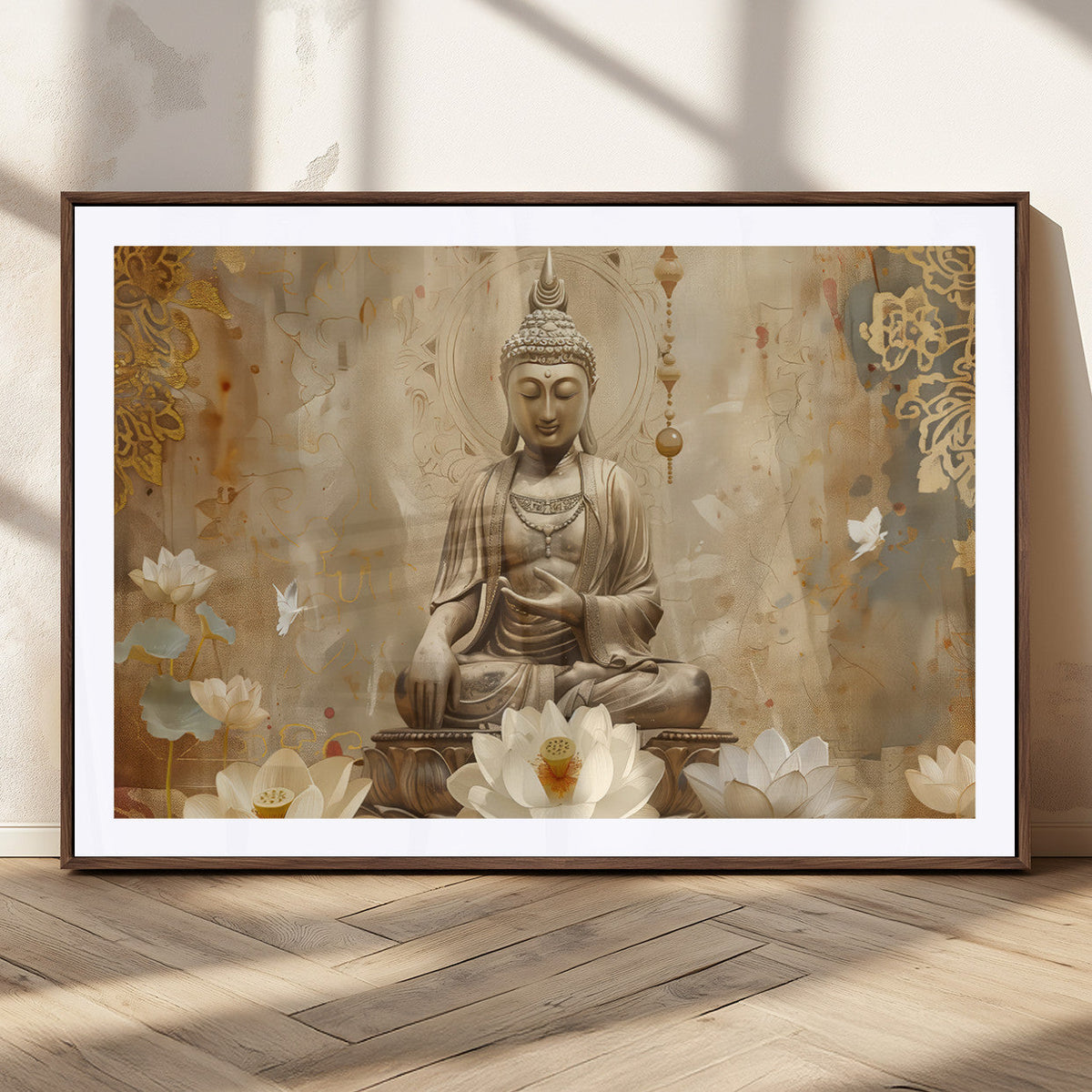 Buddha Wall Art Canvas Print, Buddha Meditation Room Decor,