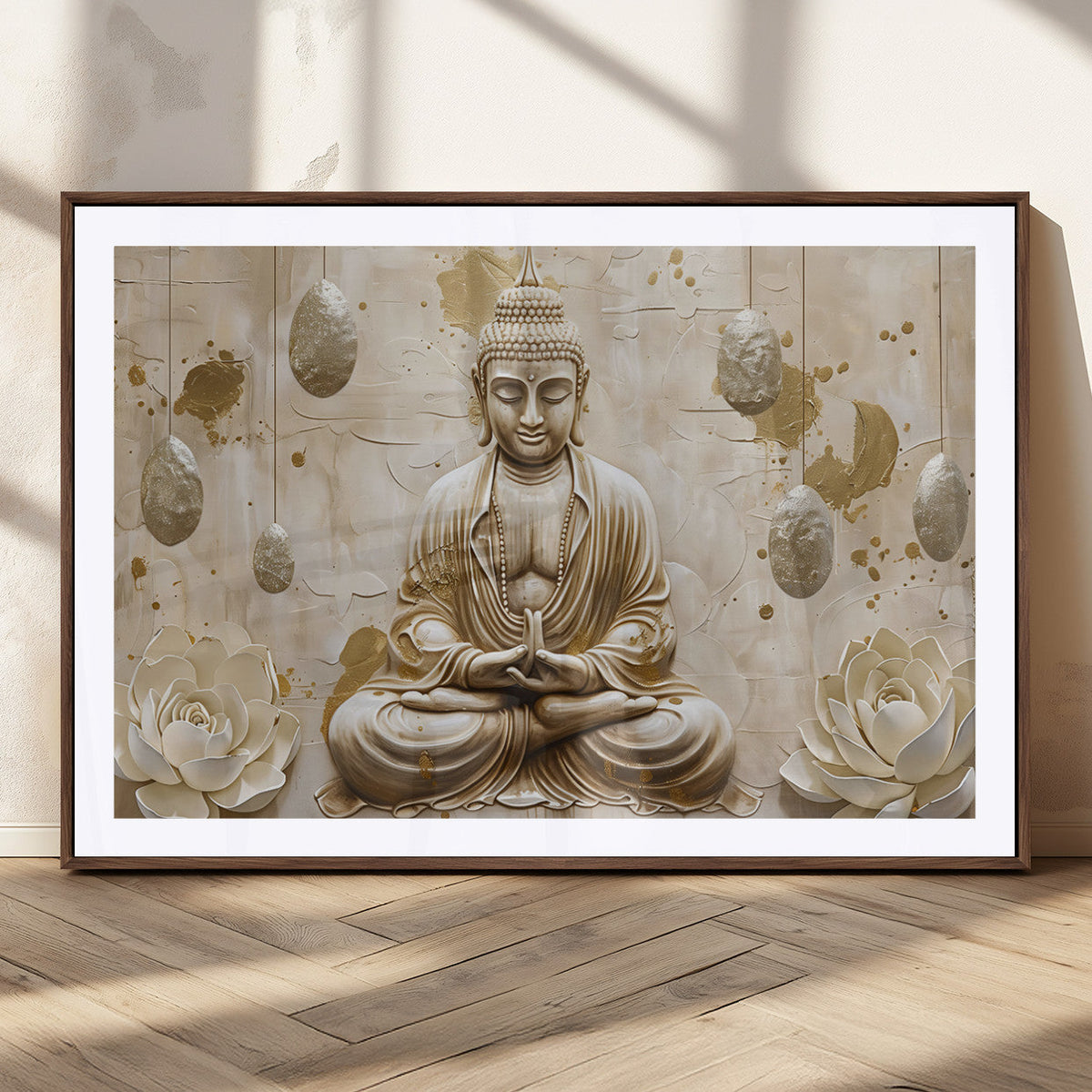 Serene Buddha Wall Art | Yoga Room Decor and Meditation Wall