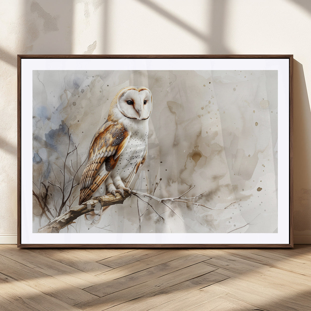 Barn Owl Wall Art | Watercolor Canvas Print | Perfect for