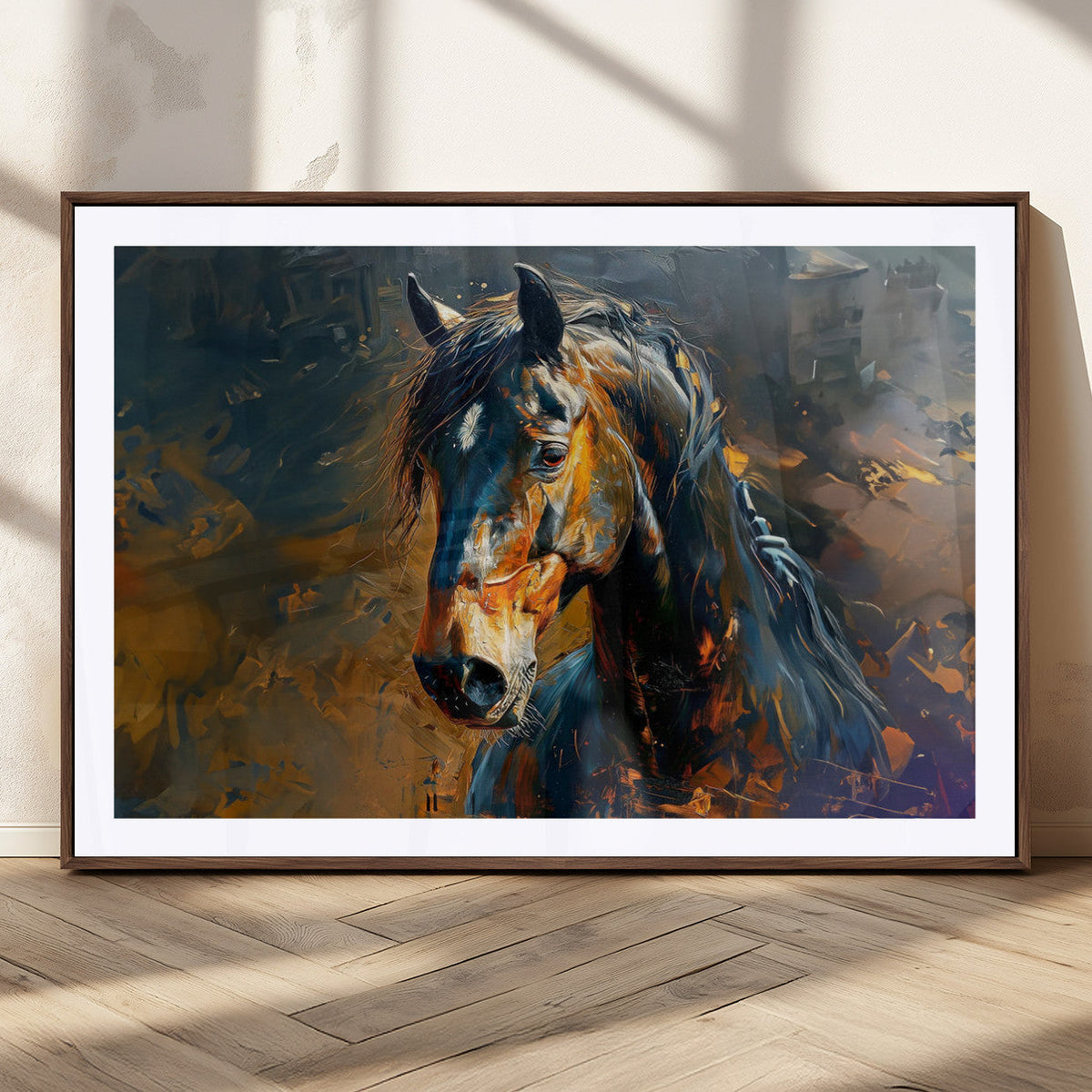 Abstract Horse Wall Art Canvas Print | Farmhouse Wall Decor
