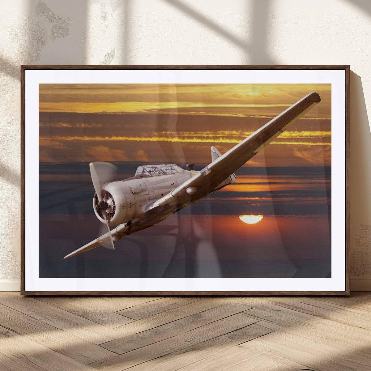 Old War Plane Wall Art Canvas Print