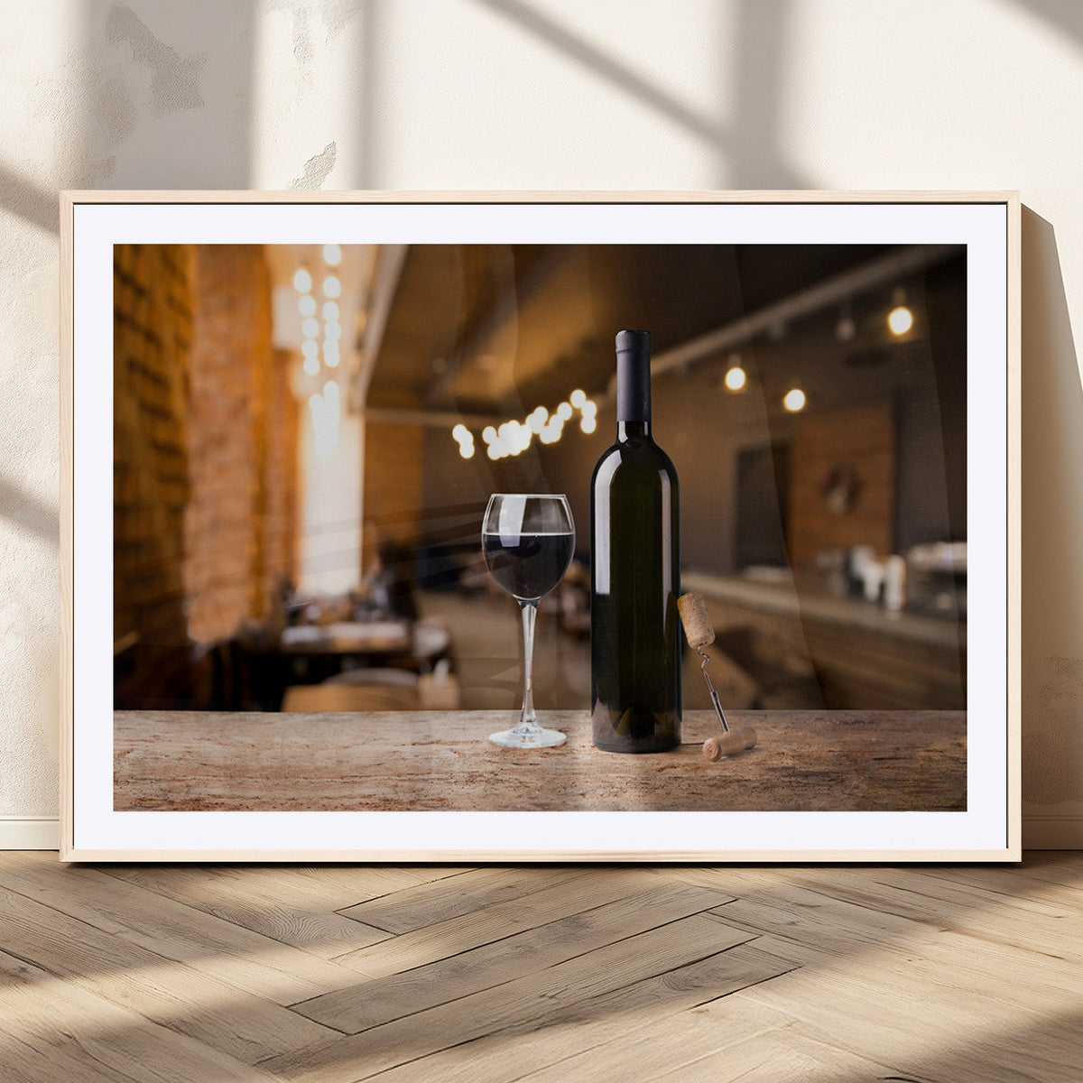 Wine and Bottle Wall Art Canvas Print