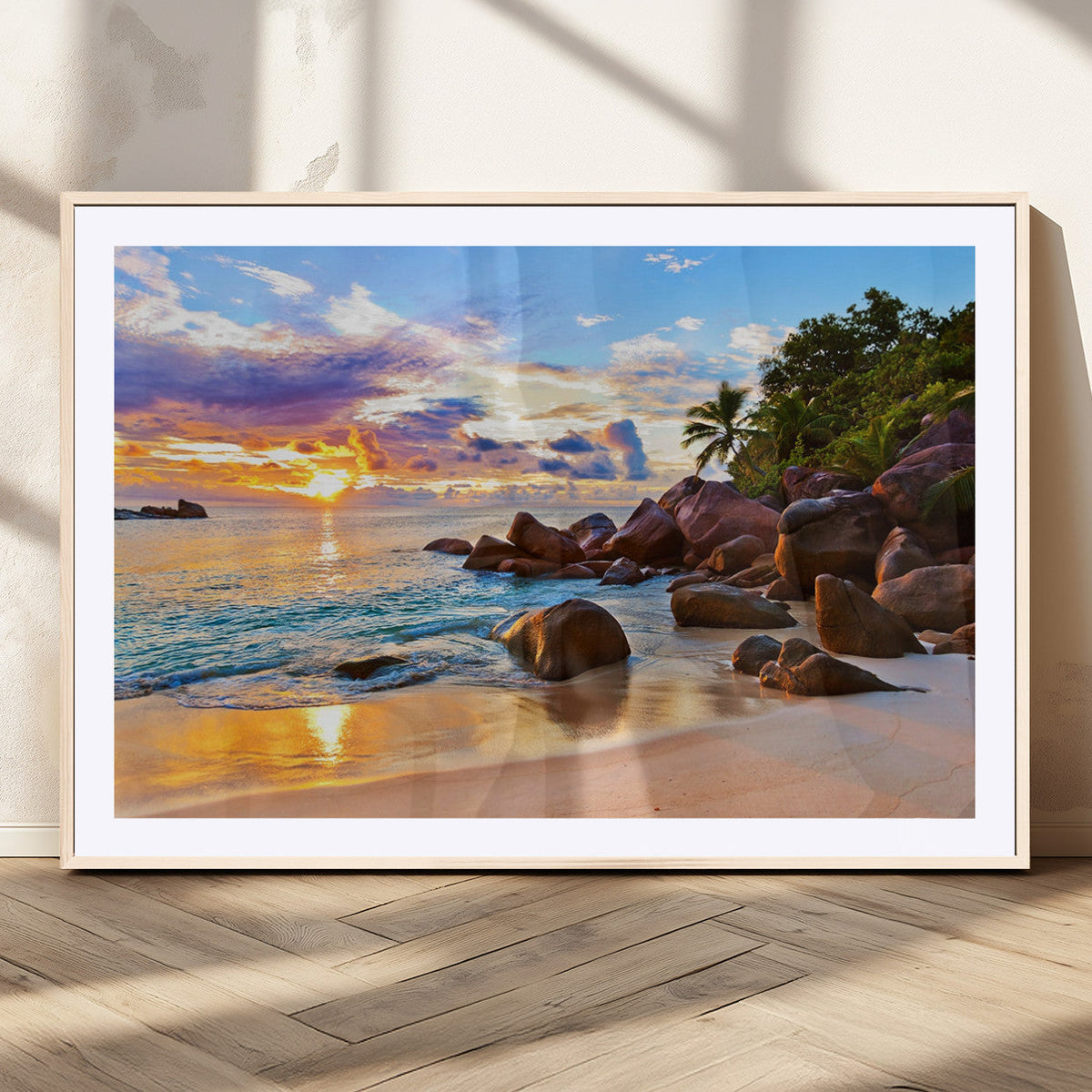 Tropical Island Beach Sunset Canvas Print