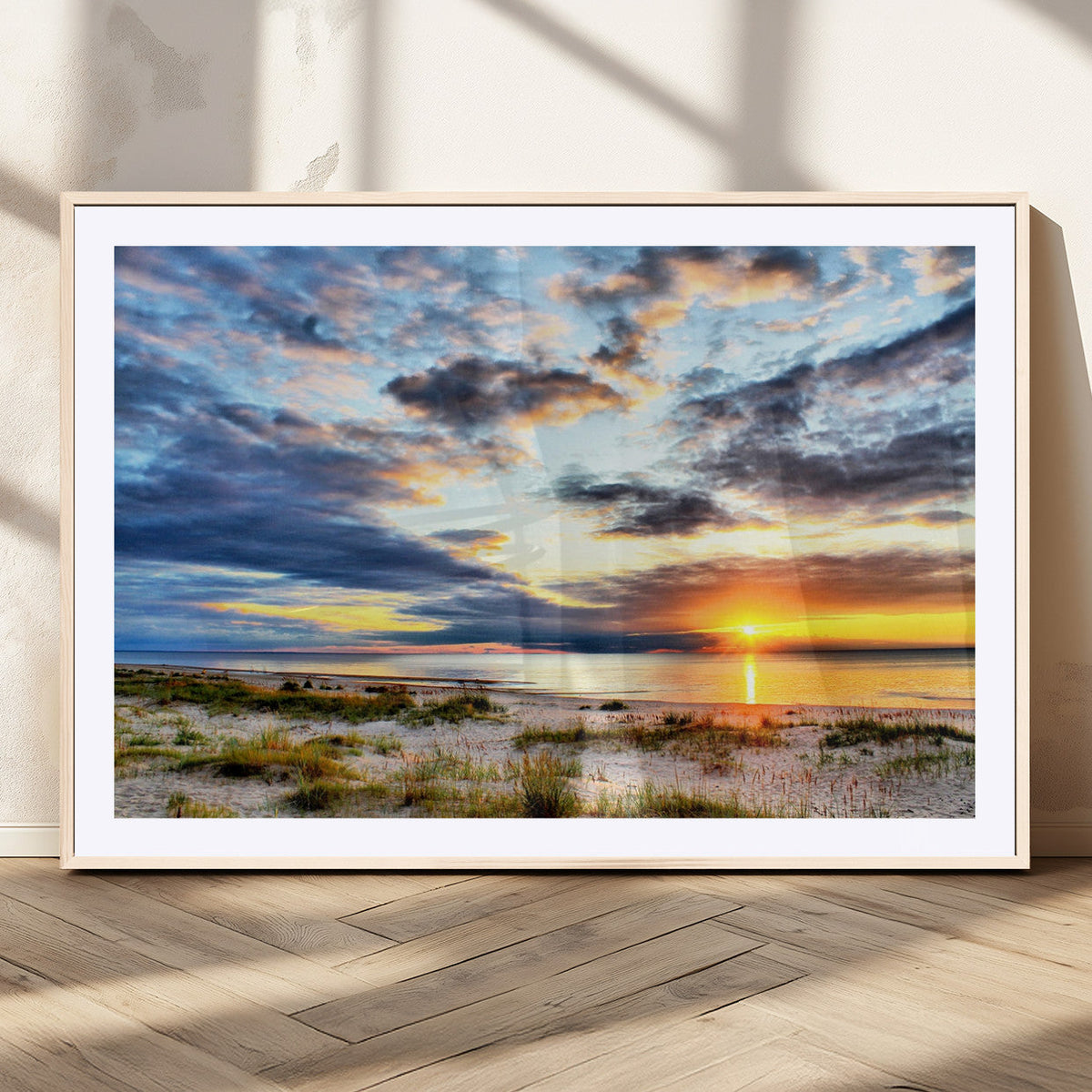Sunset On The Ocean Wall Art Canvas Print