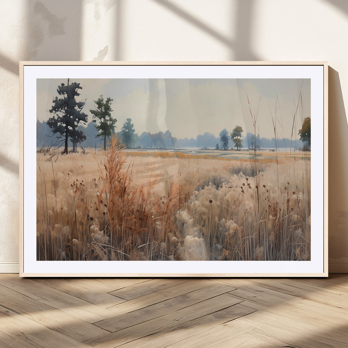 Golden Fields Canvas Wall Art Print – Serene Landscape of