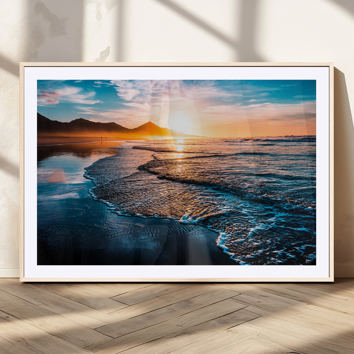 Sunset Beach Ocean Canvas Wall Art – Tranquil Ocean
