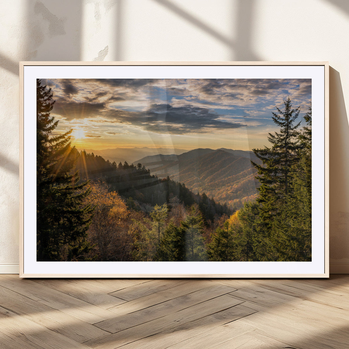 Sunrise Over the Smoky Mountains Canvas Wall Art –