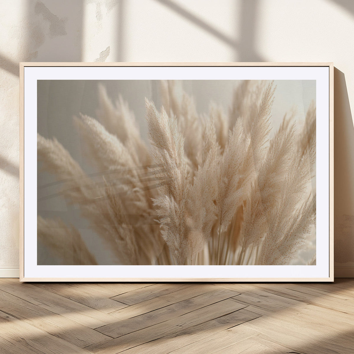 Pampas Grass Canvas Wall Art - Elegant Neutral Decor for