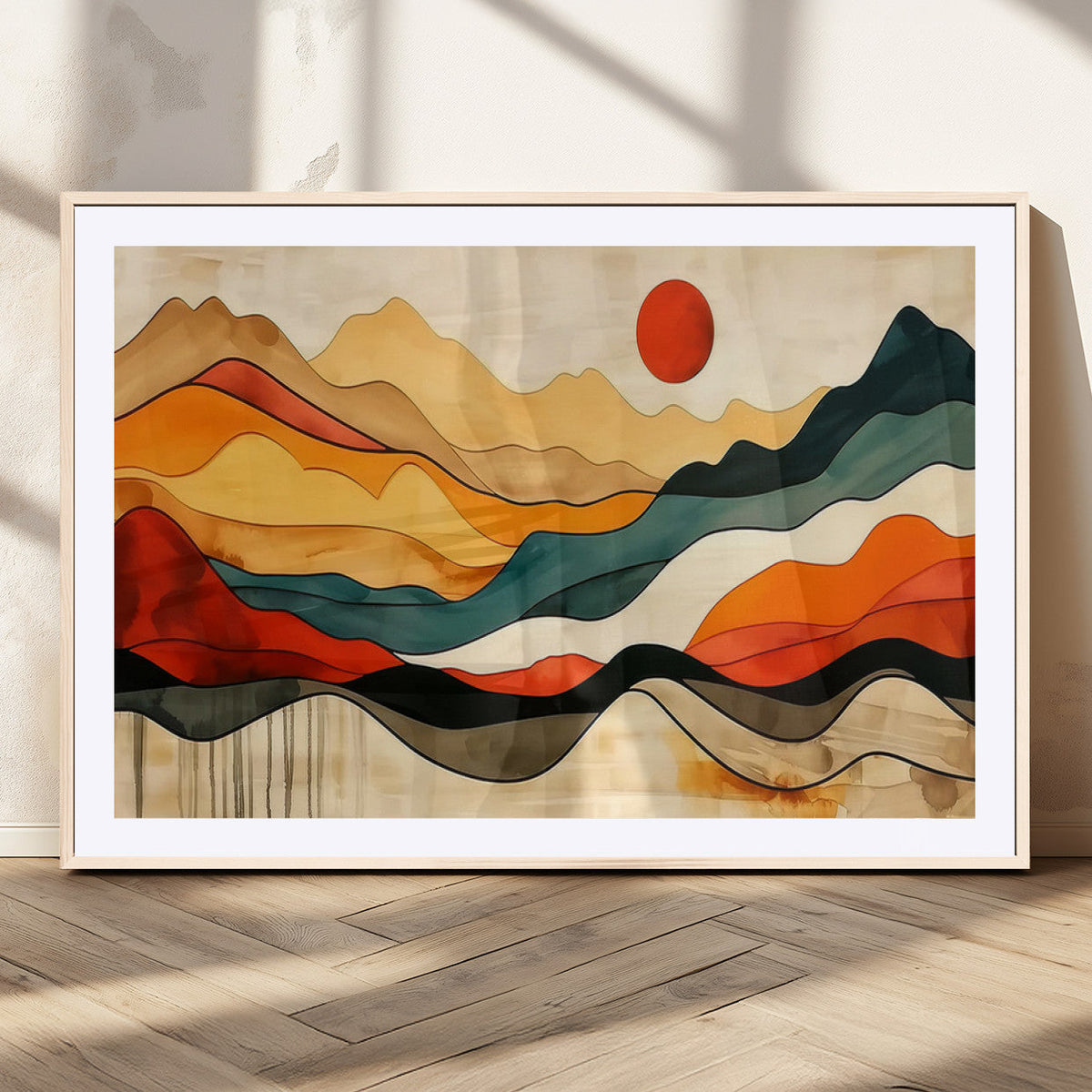 Mid Century Wall Art Print - Abstract Woodland Print -