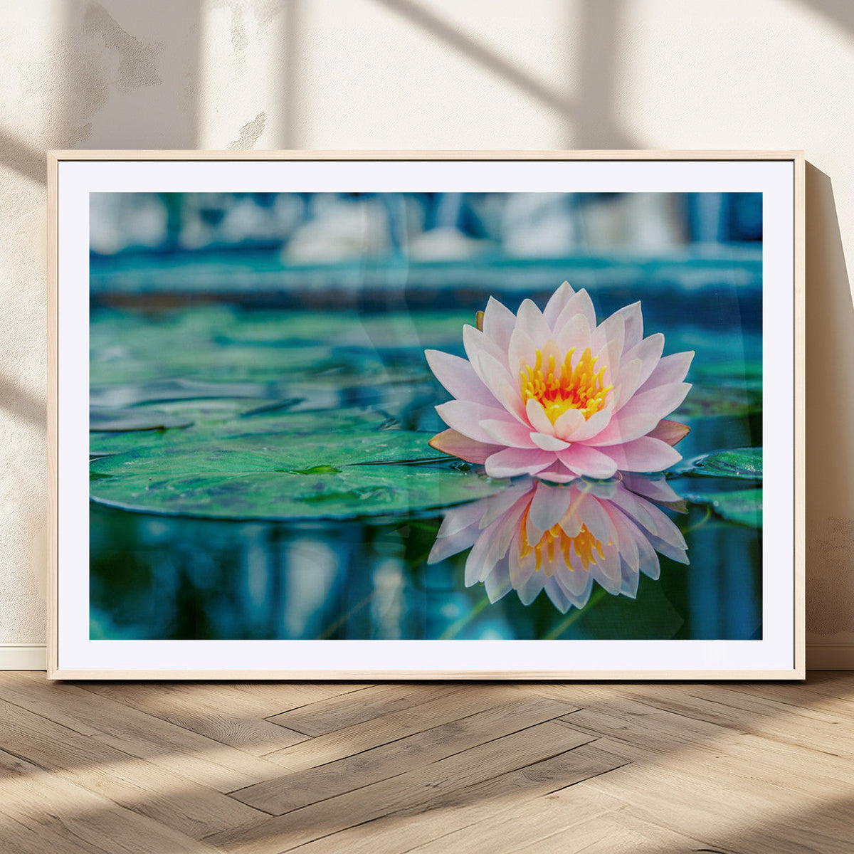 Lotus Flower Wall Art Canvas Print, Water Lily Large Wall