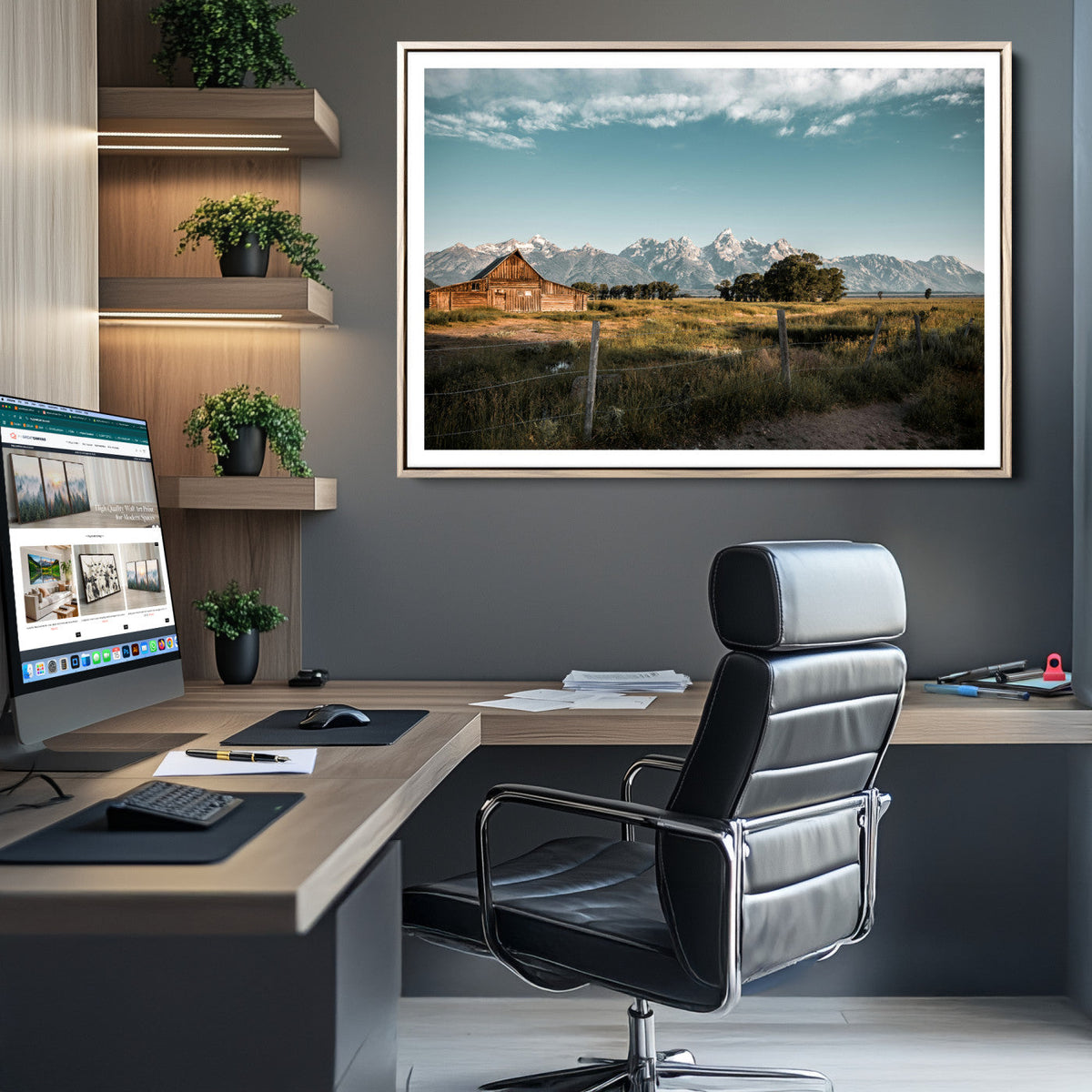 Rustic Farmhouse Wall Art Canvas Print – Teton Range Mormon
