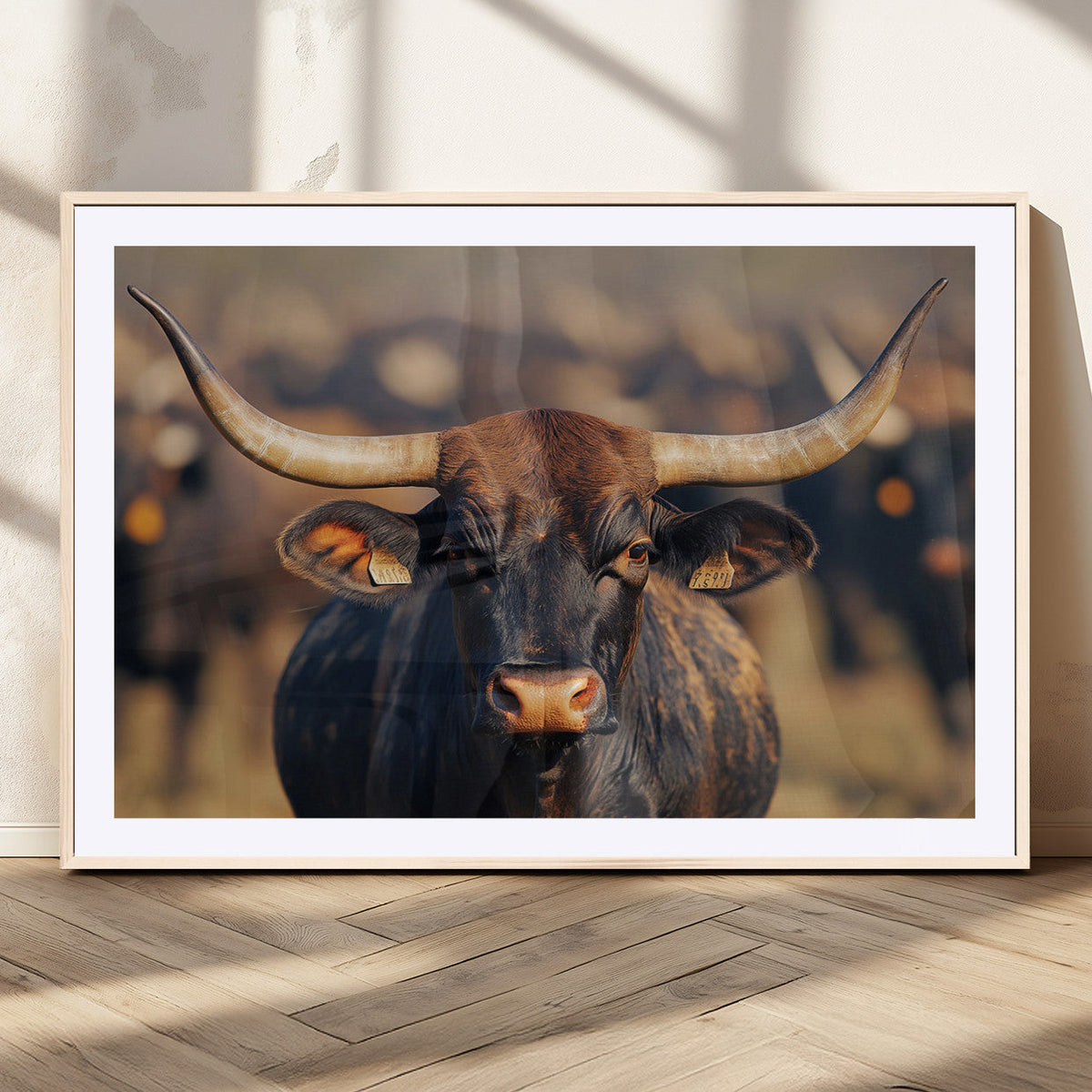 Majestic Texas Longhorn Bull Rustic Farm Animal Strong