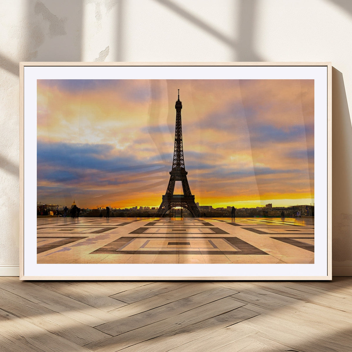 Paris Eiffel Tower Sunset Canvas Wall Art Print - Iconic