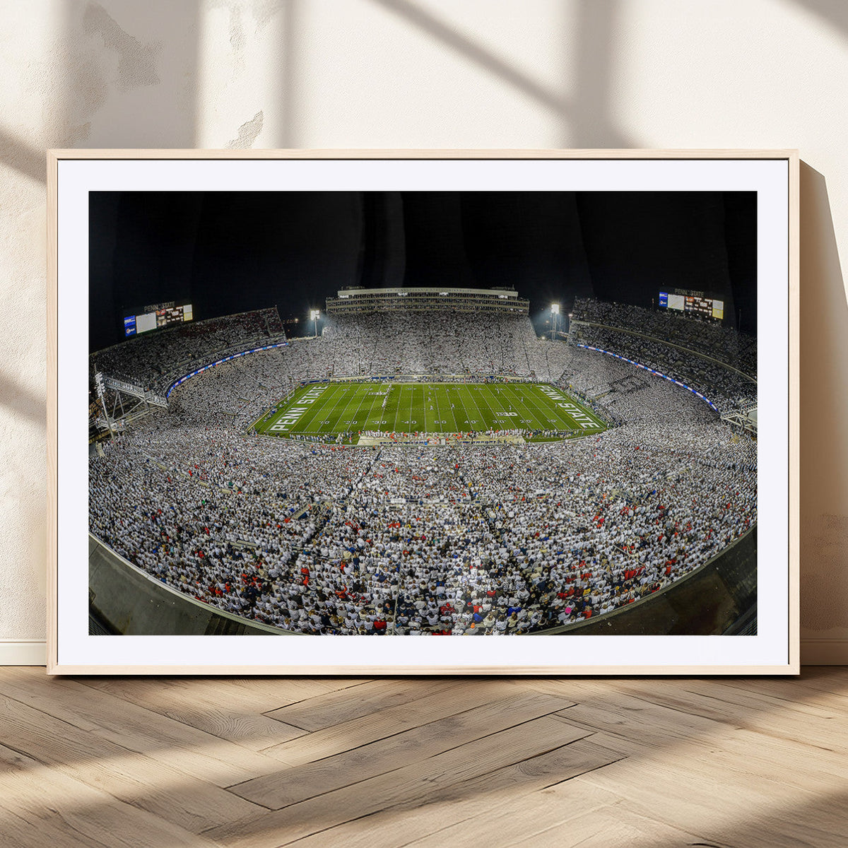 Beaver Stadium Night Game Triple Canvas Wall Art - Penn