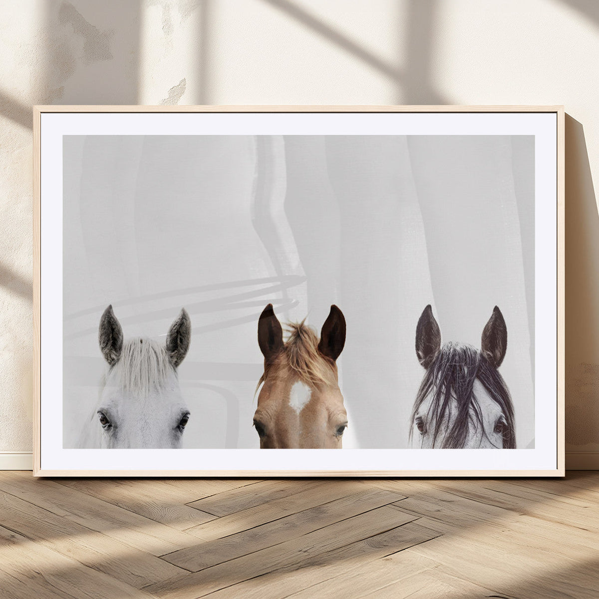 Horse Prints Set, Set of 3 Horse Wall Art, Horses Portraits,