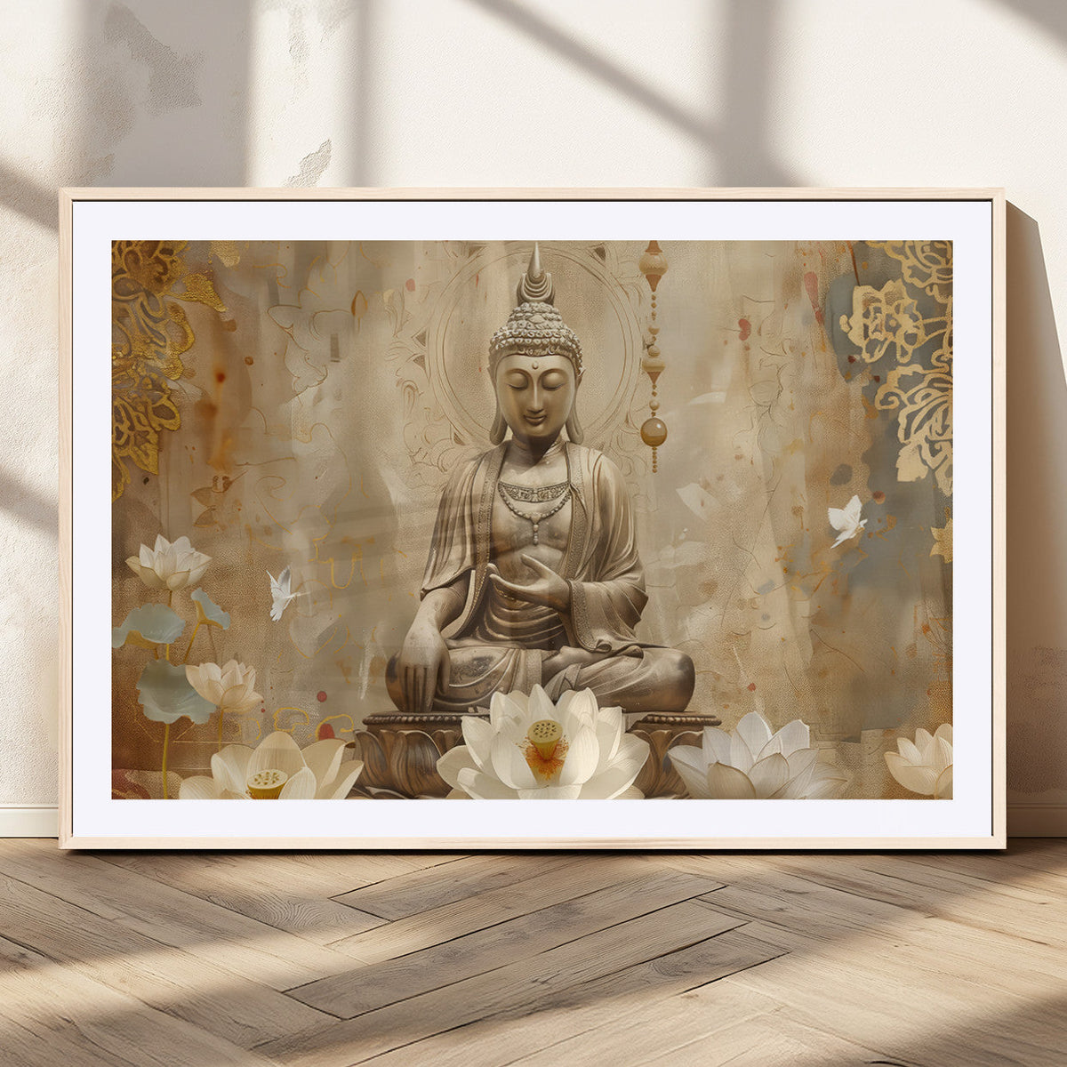 Buddha Wall Art Canvas Print, Buddha Meditation Room Decor,