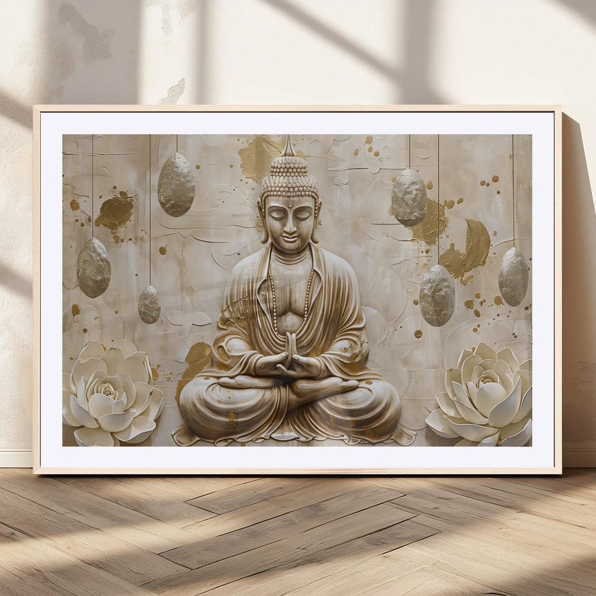 Serene Buddha Wall Art | Yoga Room Decor and Meditation Wall
