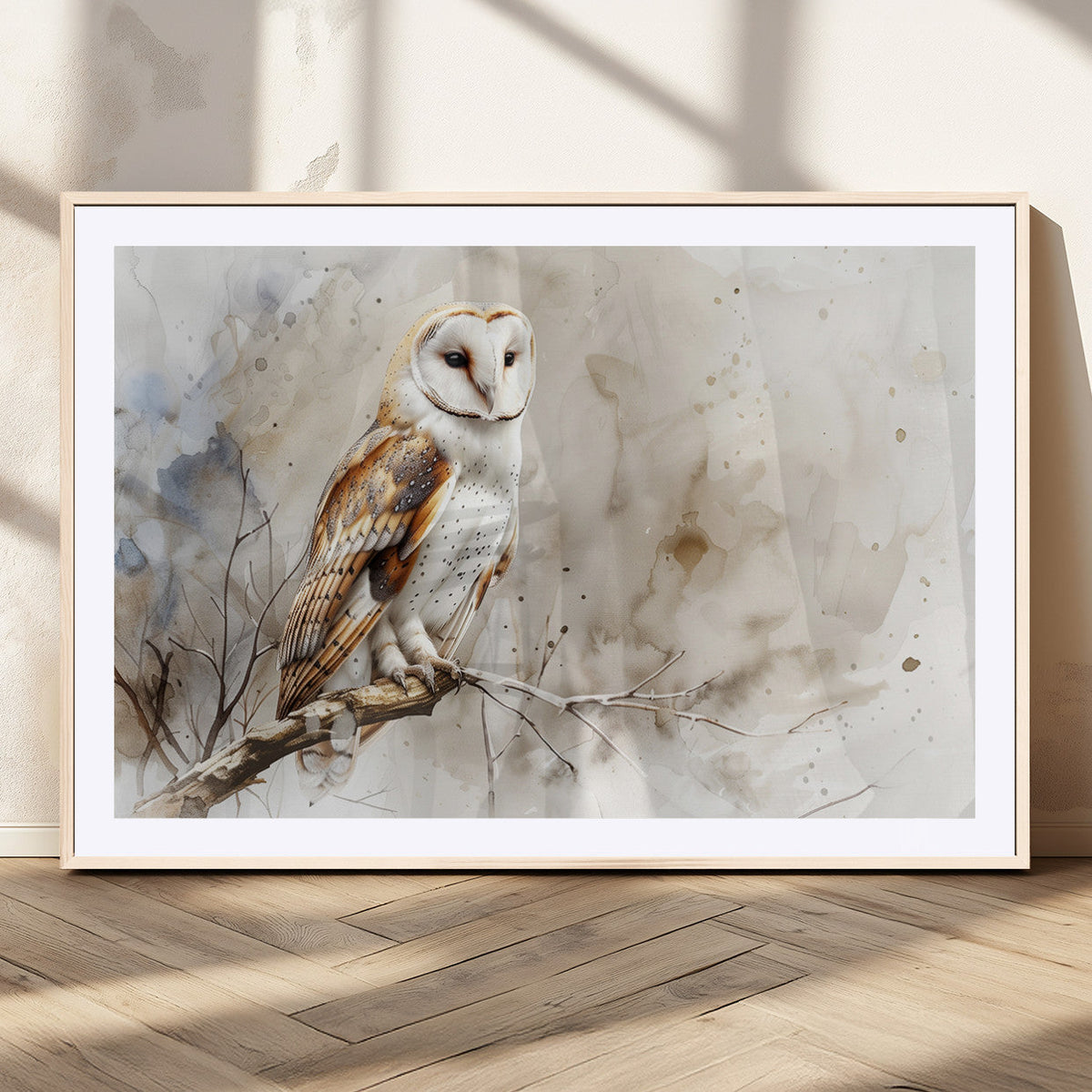 Barn Owl Wall Art | Watercolor Canvas Print | Perfect for