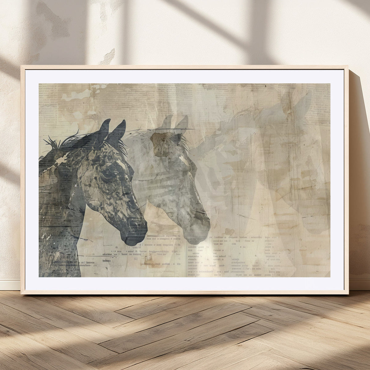 Abstract Horse Canvas Print | Modern Farmhouse Wall Art |