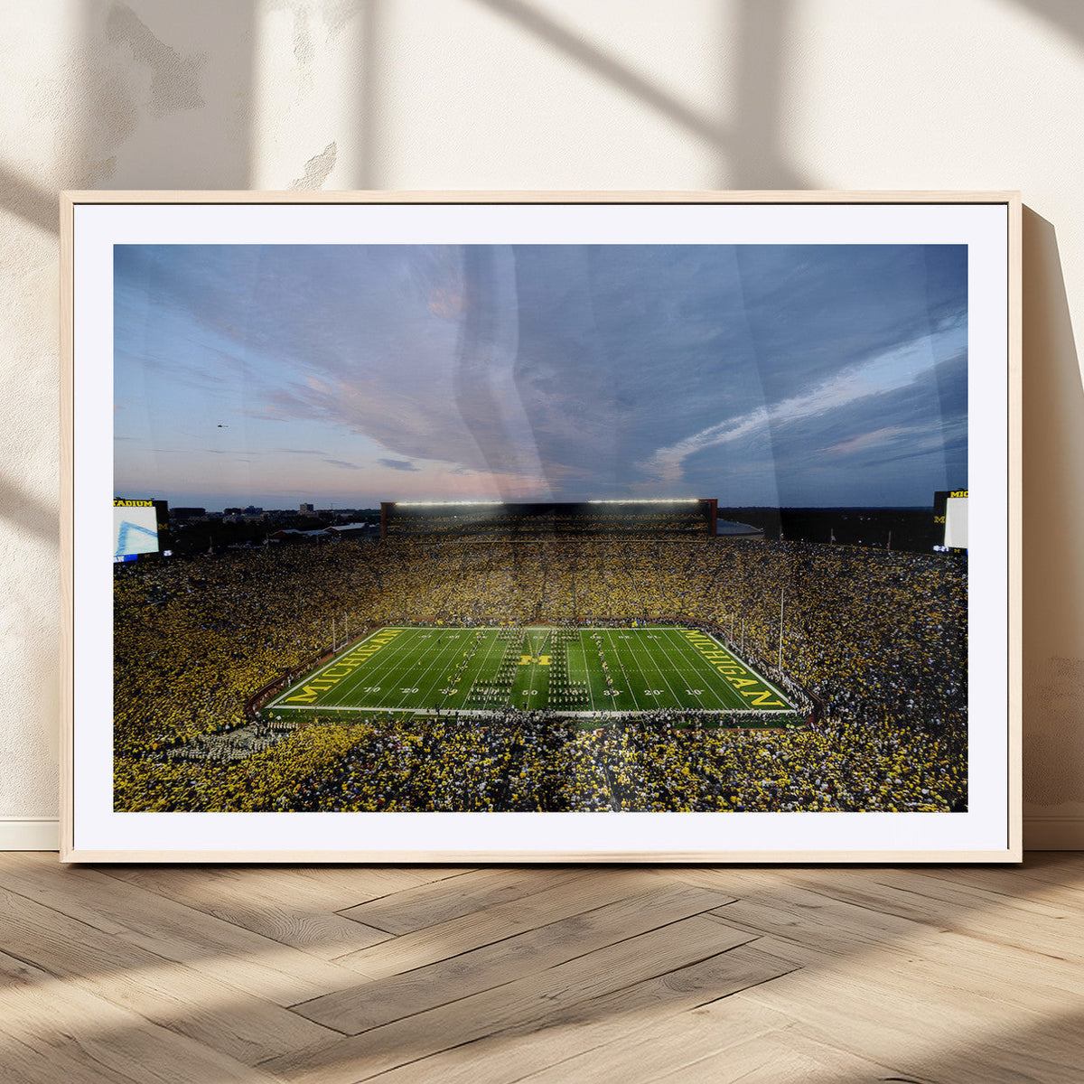 Michigan Stadium Wall Art Canvas Print, Vibrant Game Day