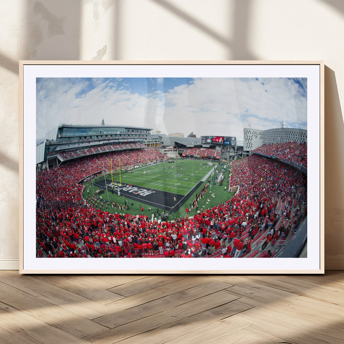 Cincinnati Bearcats Football Team Print - Nippert Stadium Wall Art Canvas Print