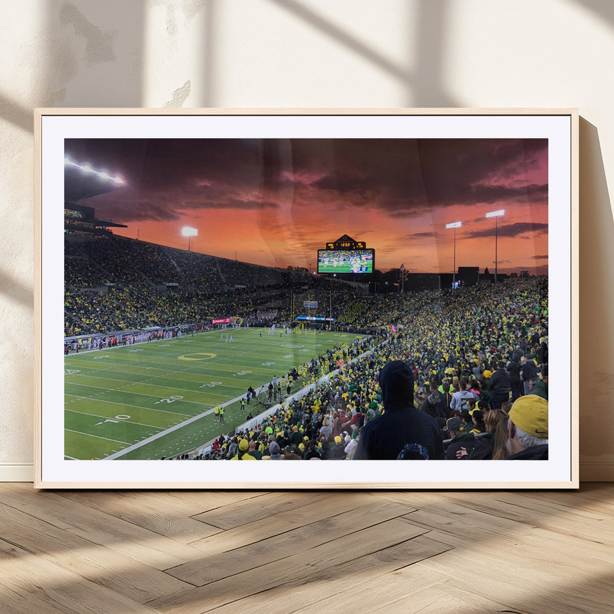 Eugene Autzen Stadium Canvas Wall Art Print – Sunset Over
