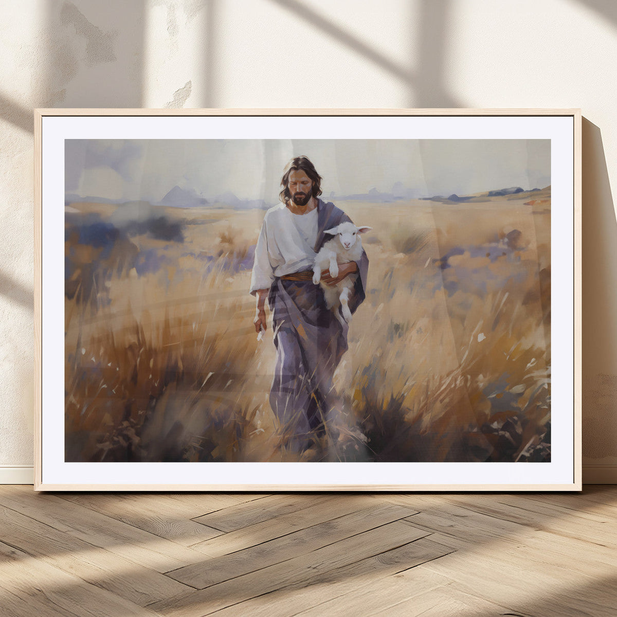 Jesus the Good Shepherd Wall Art Canvas Print - Lost Lamb