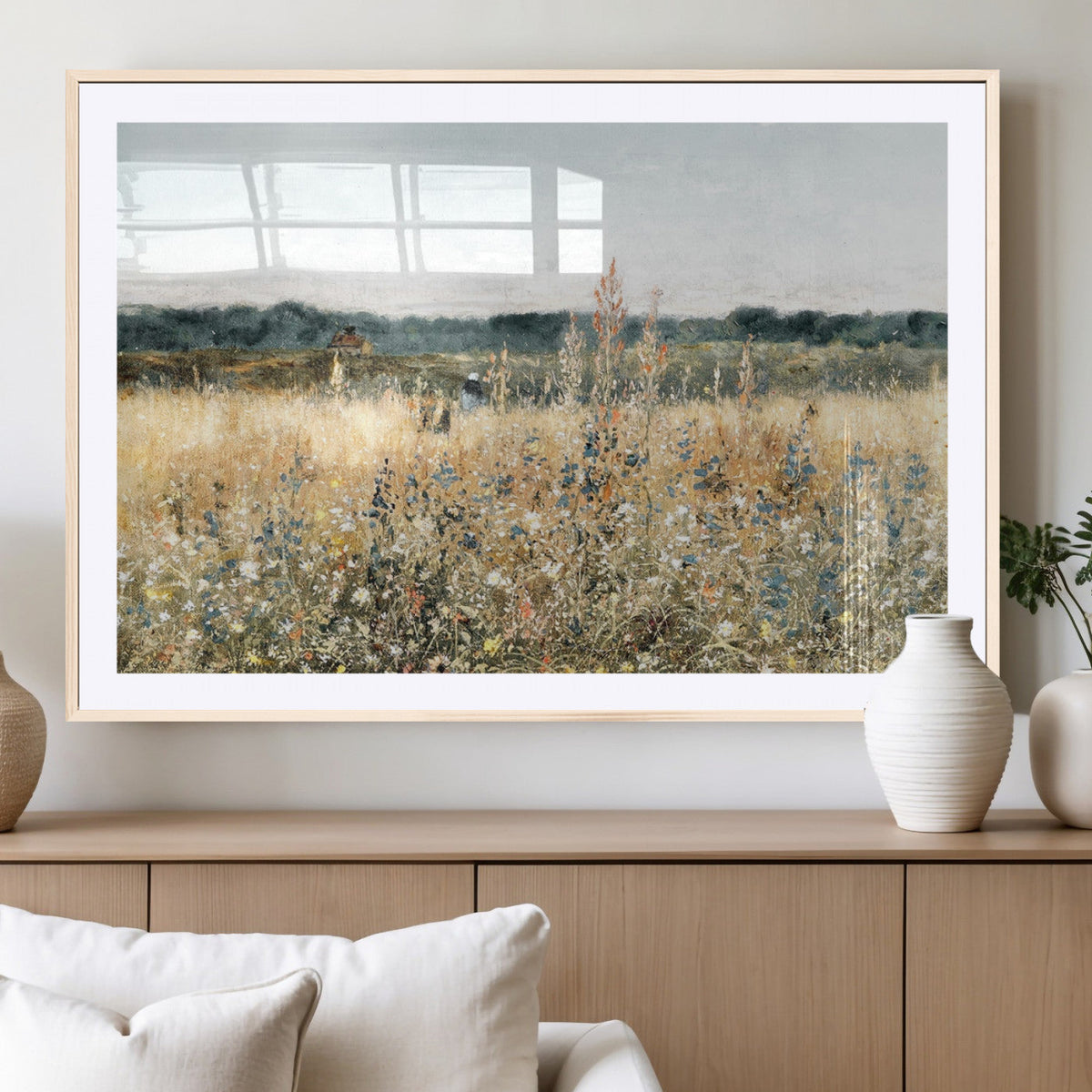 Wildflower Field Wall Art Canvas | Nature-Inspired Landscape