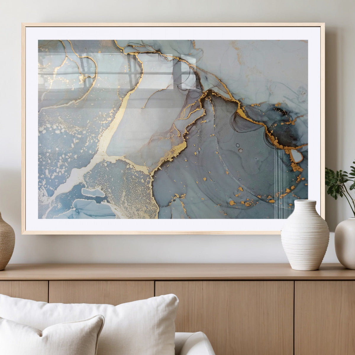Large Abstract Marble Wall Art Canvas Print for Living Room