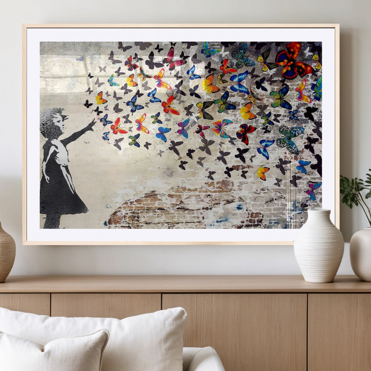 Banksy Graffiti Wall Art Canvas Print: Girl Releasing