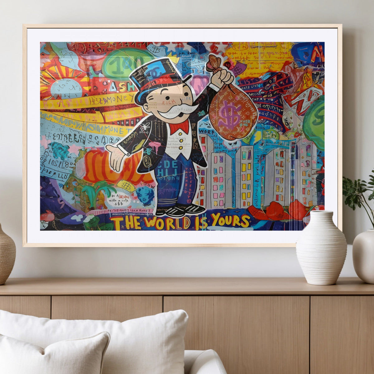Pop Art Monopoly Man Canvas Wall Art Print - Bold and