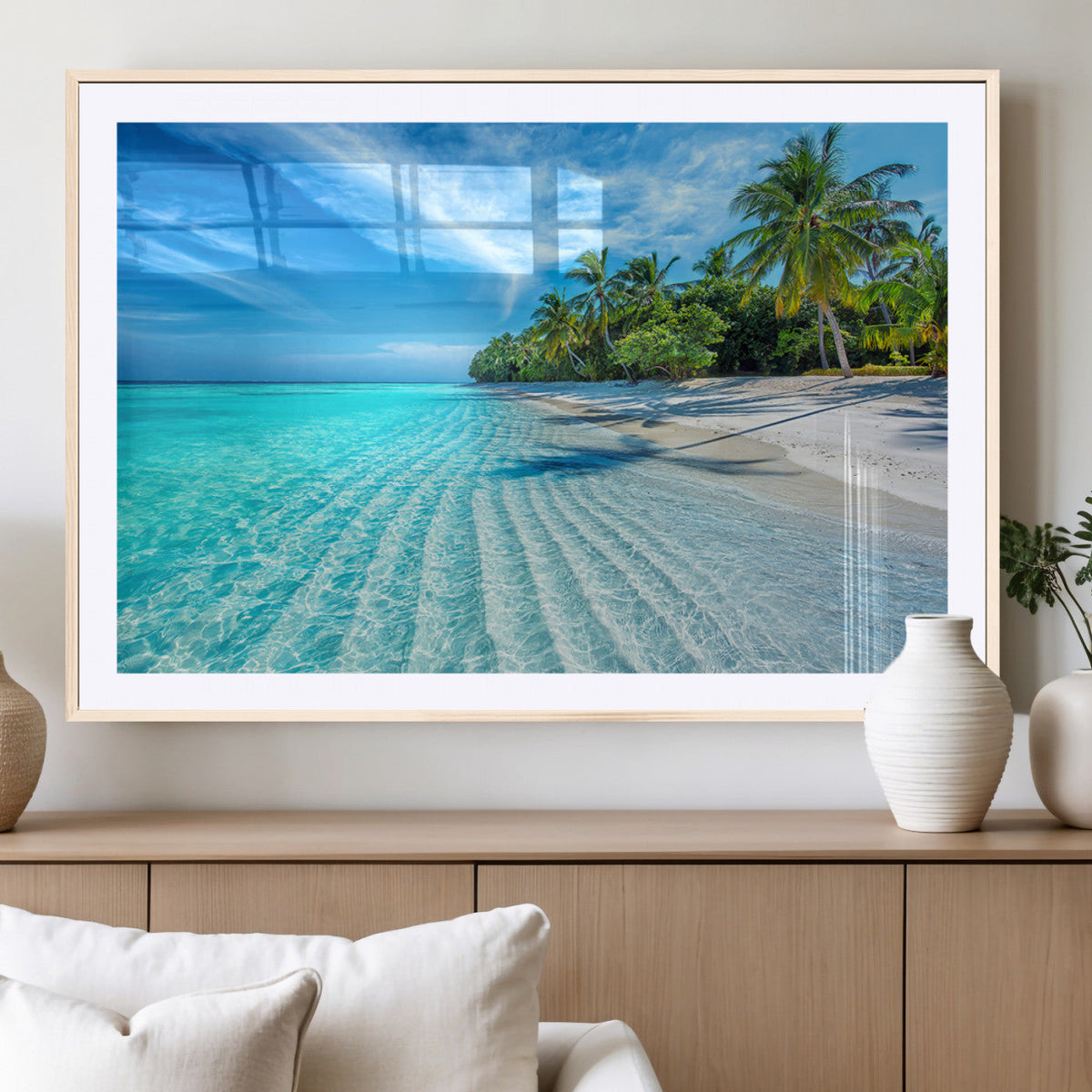 Tropical Beach Wall Art Canvas Print - Serene Ocean