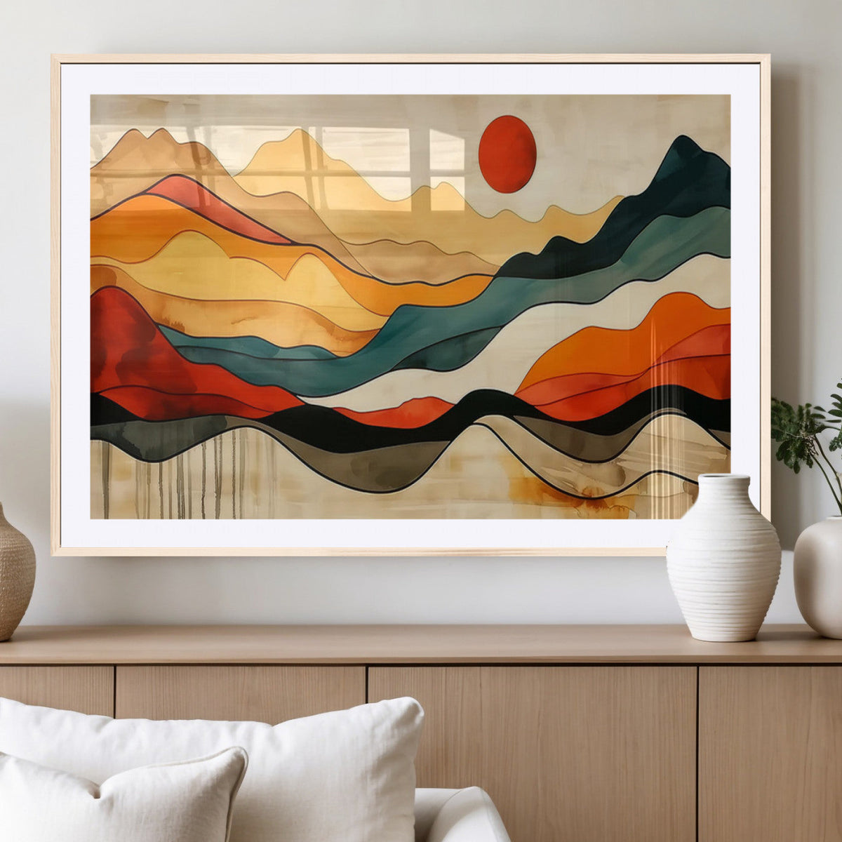 Mid Century Wall Art Print - Abstract Woodland Print -