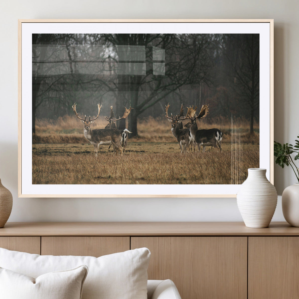 Deer Wall Art Canvas Print – Framed Rustic Wildlife Art