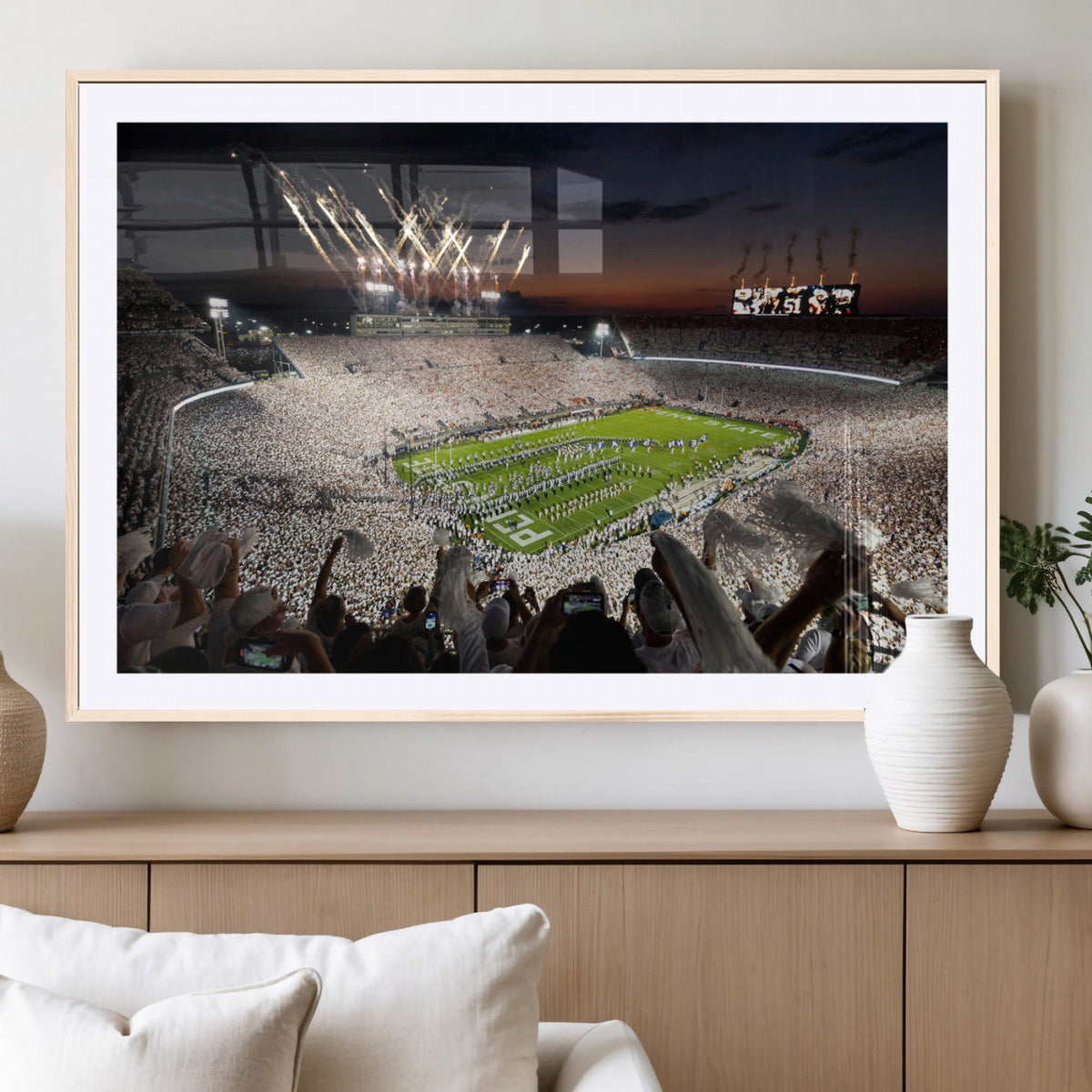 Penn State Stadium Wall Art – White Out Football Game Canvas