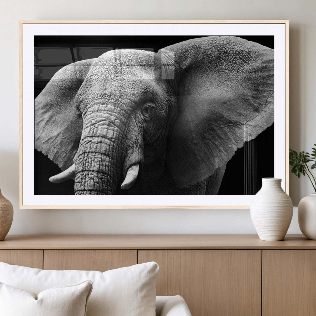Big Elephant Close Up Wall Art Canvas Print