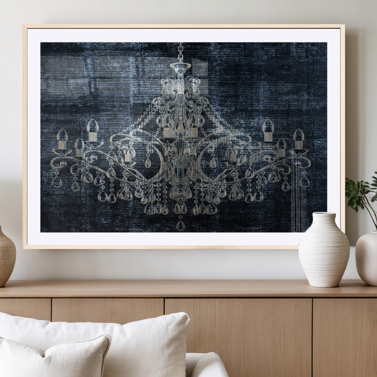 Dark Chandelier Wall Art Canvas Print