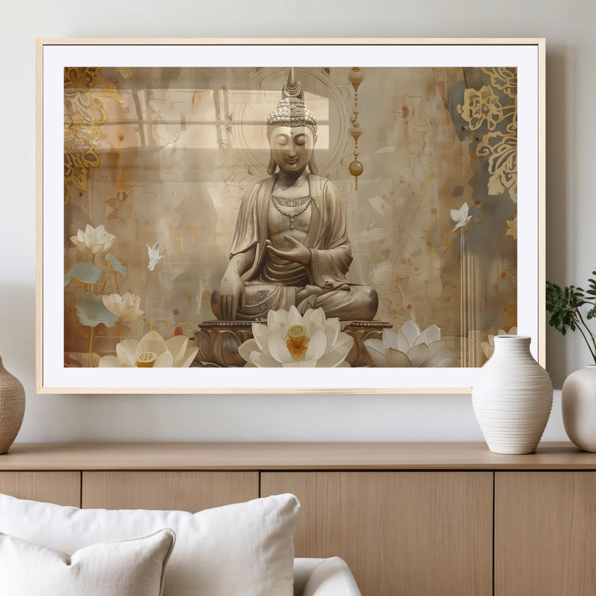 Buddha Wall Art Canvas Print, Buddha Meditation Room Decor,