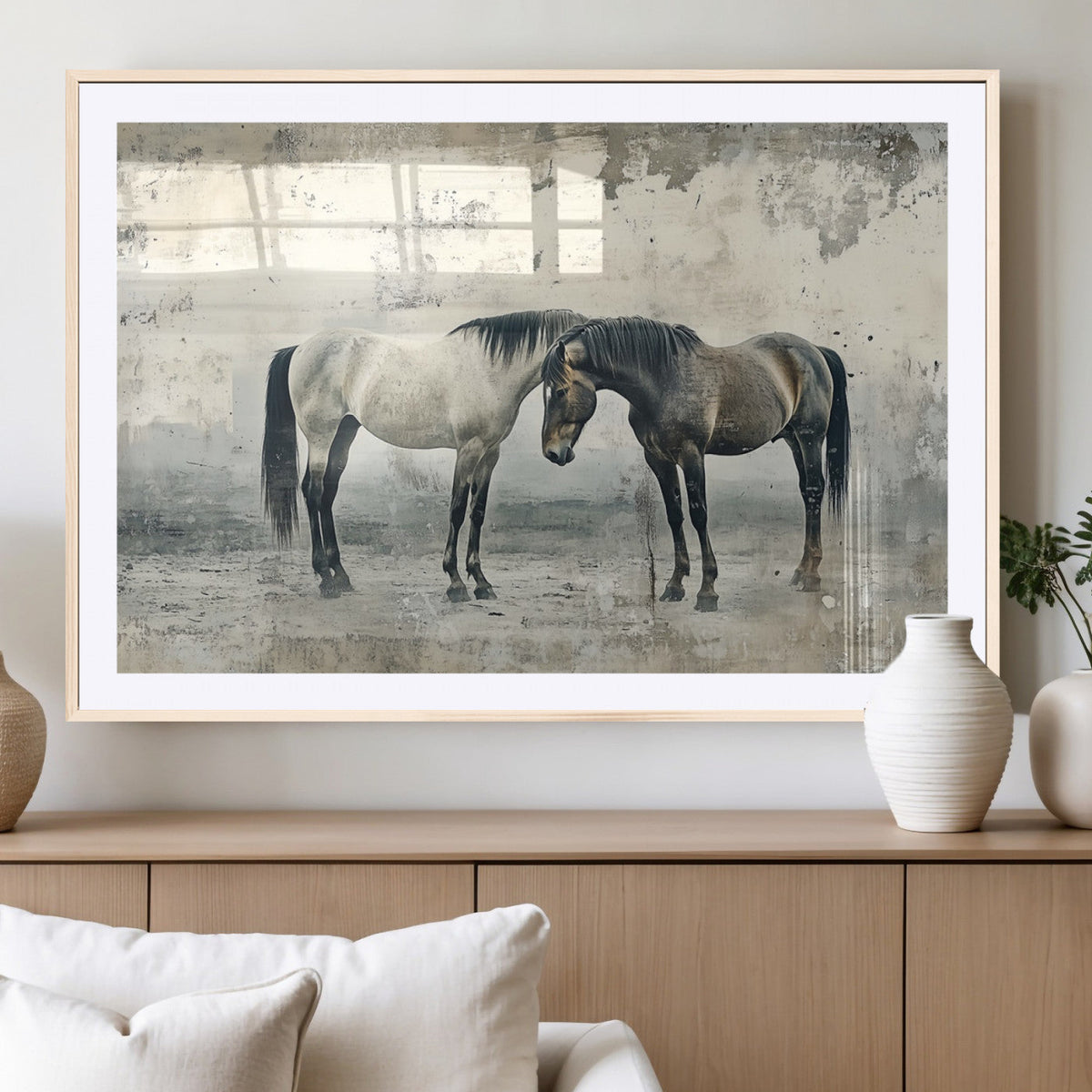 Chines Style Majestic Horses Wall Art | Ready to Hang and