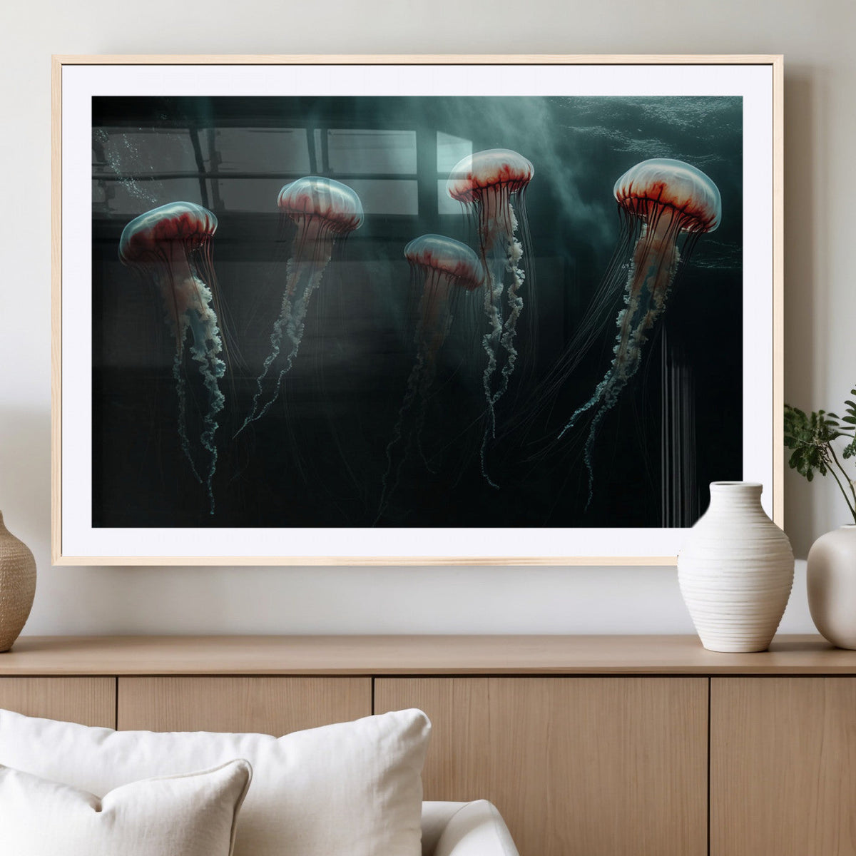 Abstract Jellyfish Wall Art Canvas Print