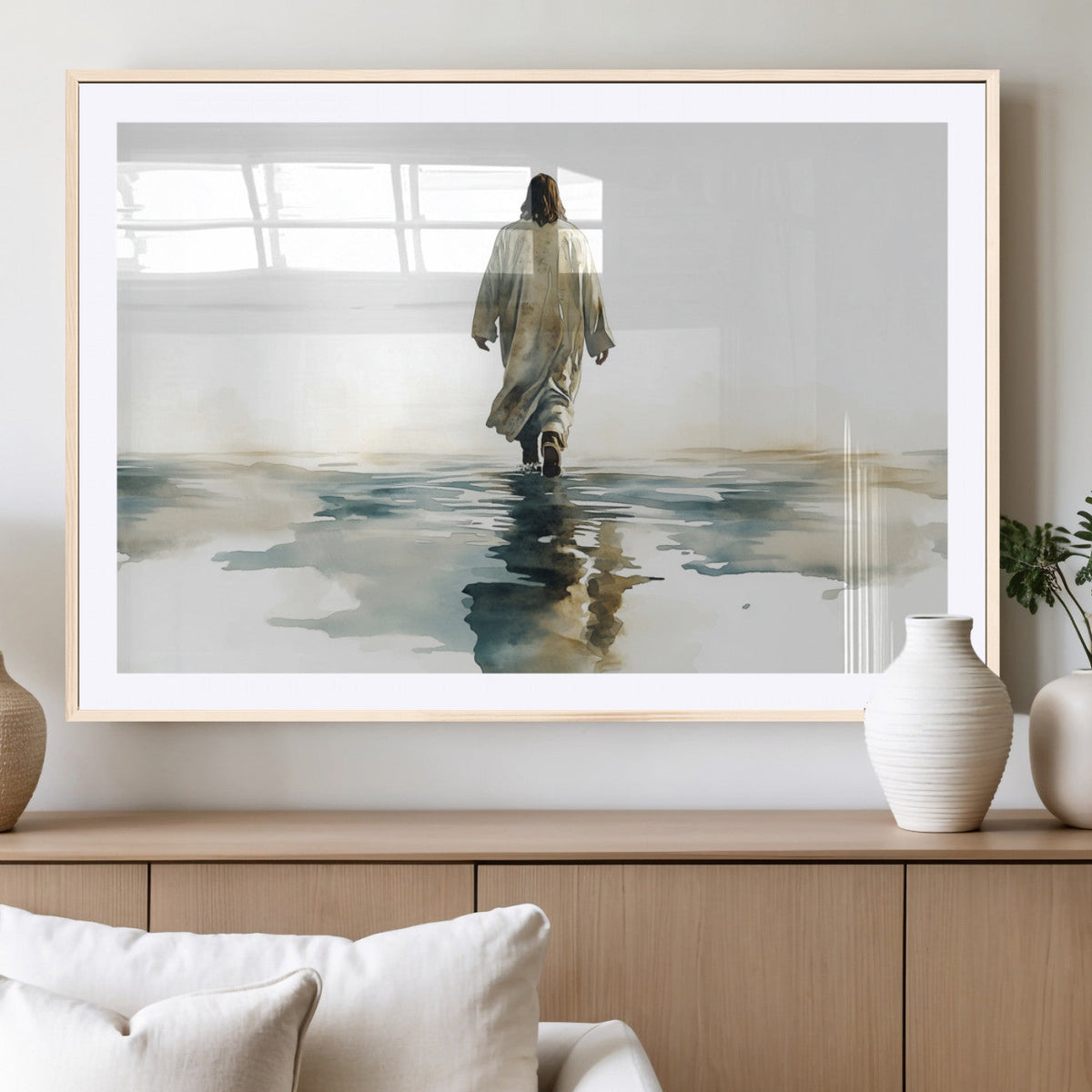 Abstract Jesus Wall Art Canvas Print, Christian Wall Art,