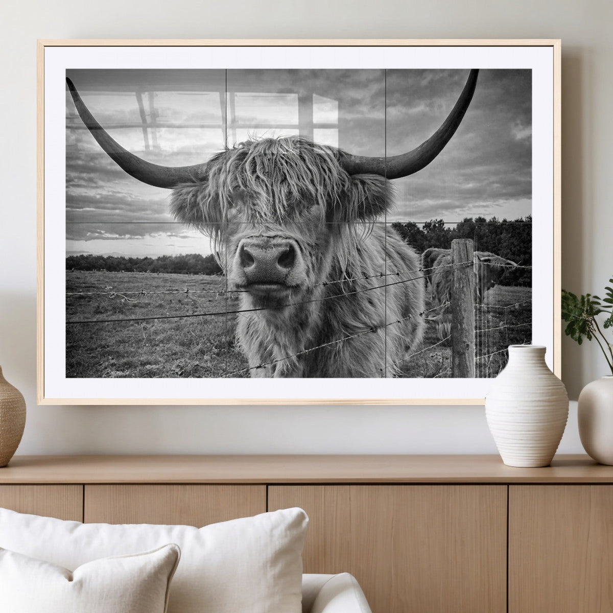 Scottish Highland Cow Wall Art Canvas Print | Ready to Hang