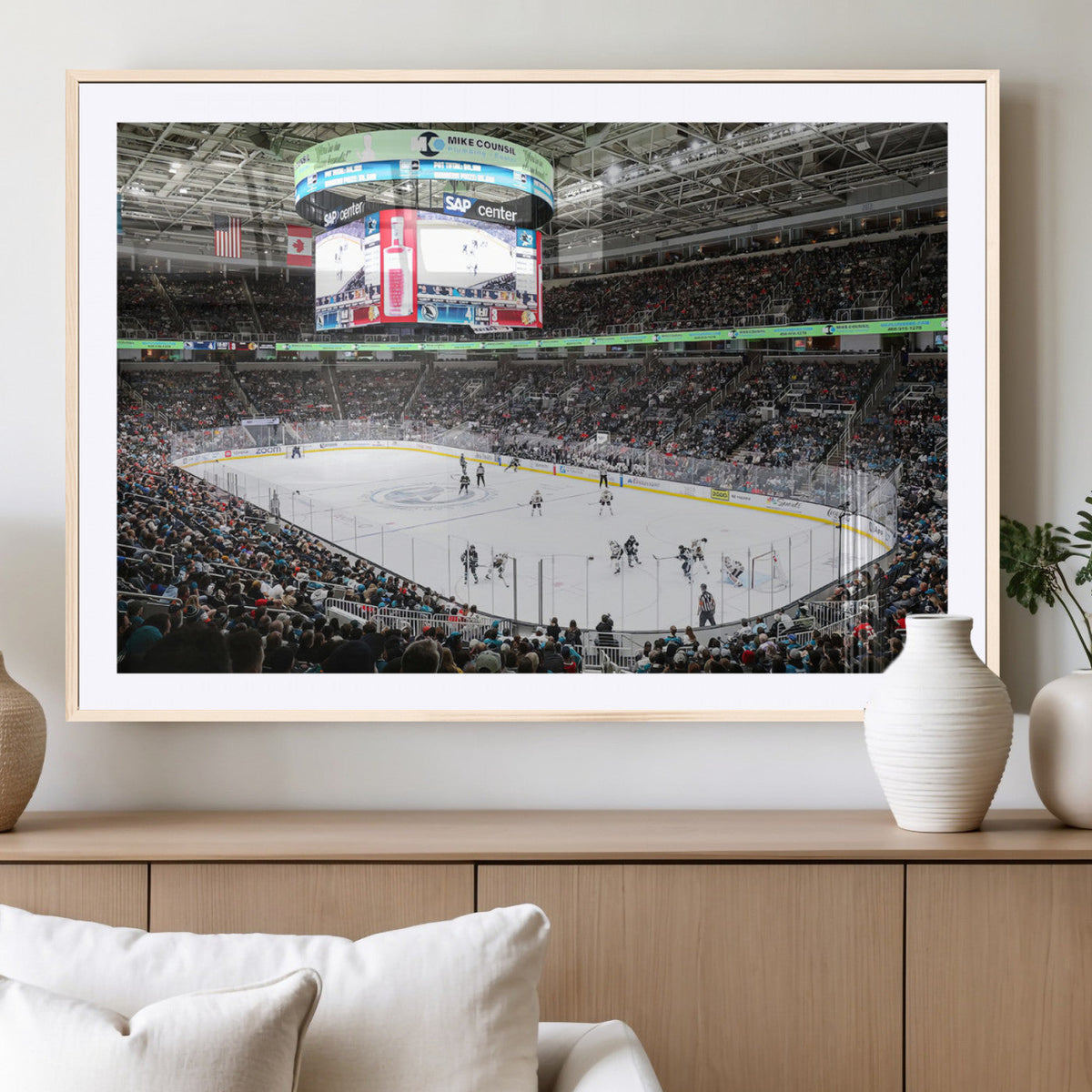 Sharks Arena Blackhawks Sharks Ice Hockey Stadium Wall Art