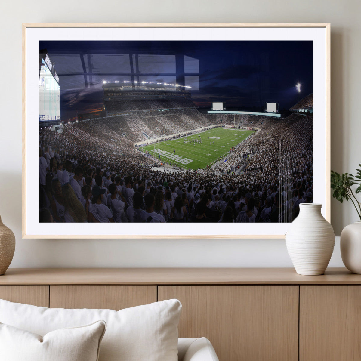 Michigan State Spartans Canvas, Framed Football Team Print -