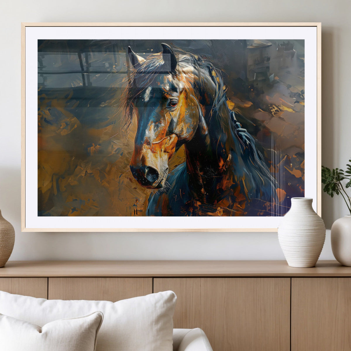 Abstract Horse Wall Art Canvas Print | Farmhouse Wall Decor