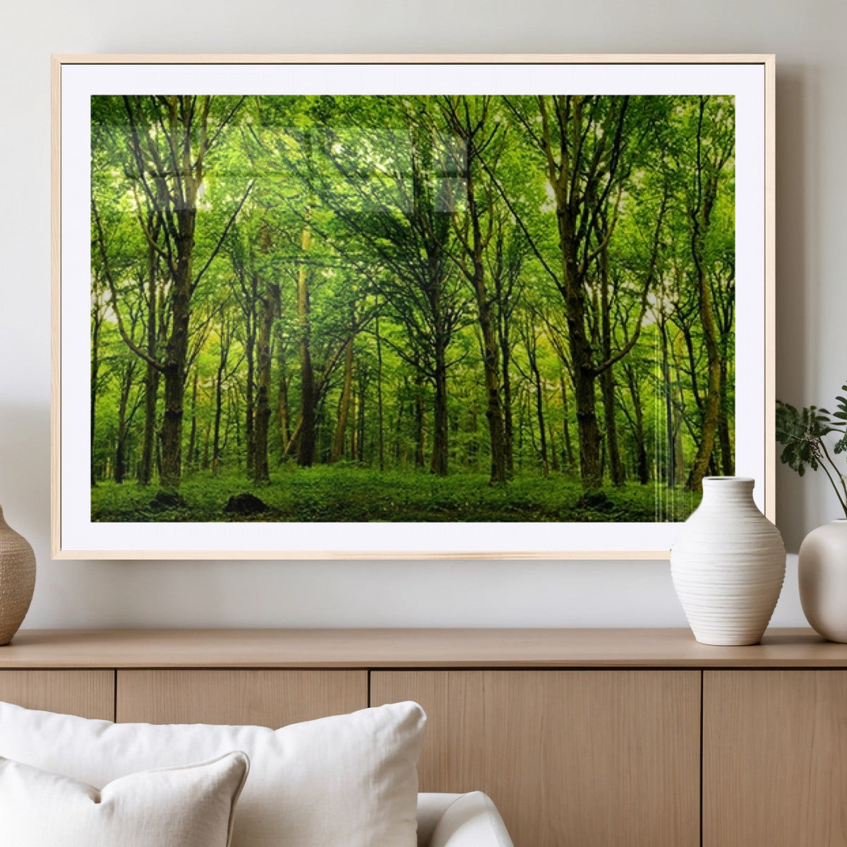 Lush Green Forest Canvas Print | 3-Panel Forest Wall Art |