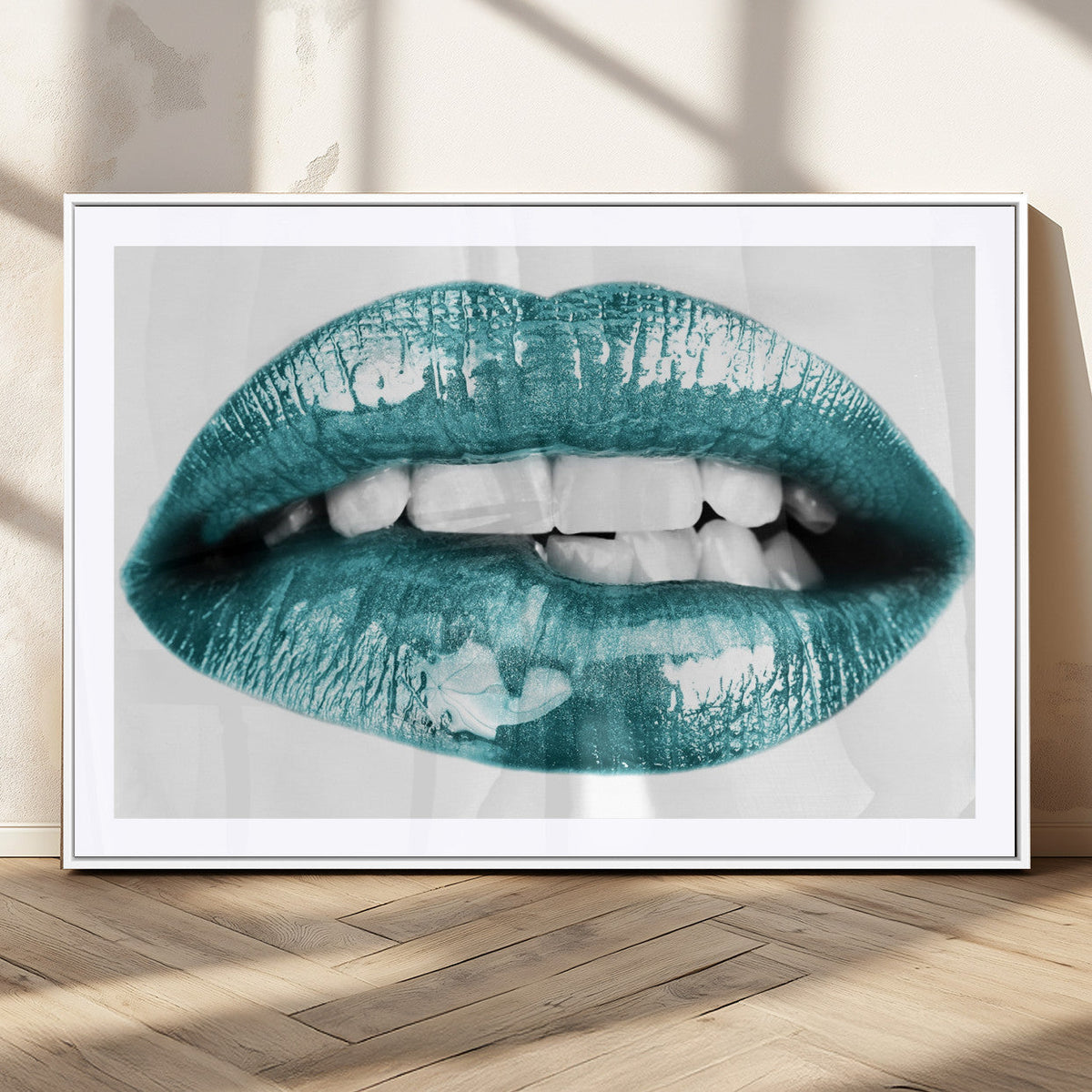 Blue Lips Wall Art Canvas Print